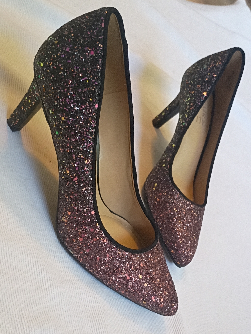 Naturalizer Ombre Pink To Black Glitter Heels